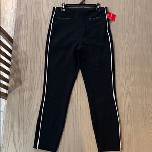 SPANX Black Pants with White Piping